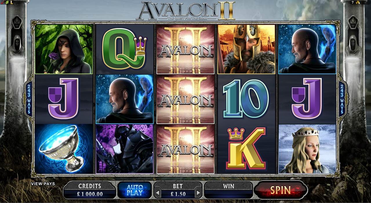 Riches and Rewards lie in wait for the brave knights who join the quest in the Avalon II video slot
